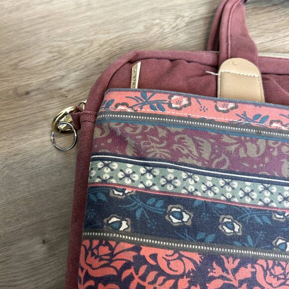 Kinmac Laptop Case Printed Office Work School Handle Blue Red Cream Zip Closure - Picture 3 of 16